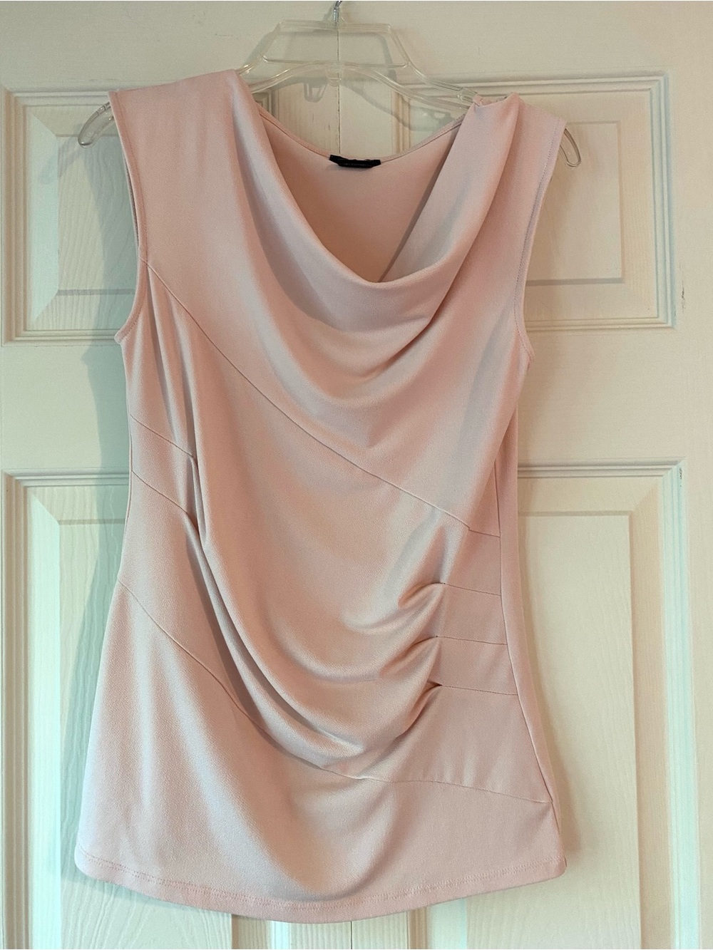 Ann Taylor Sleeveless Draped Cowl Neck Dress - Blush Pink